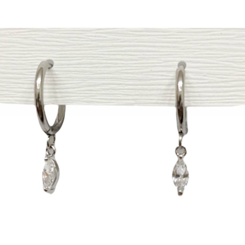 Kostibas 3113-771A7, Σκουλαρίκια, Ατσάλι, Κρίκοι, Λευκό