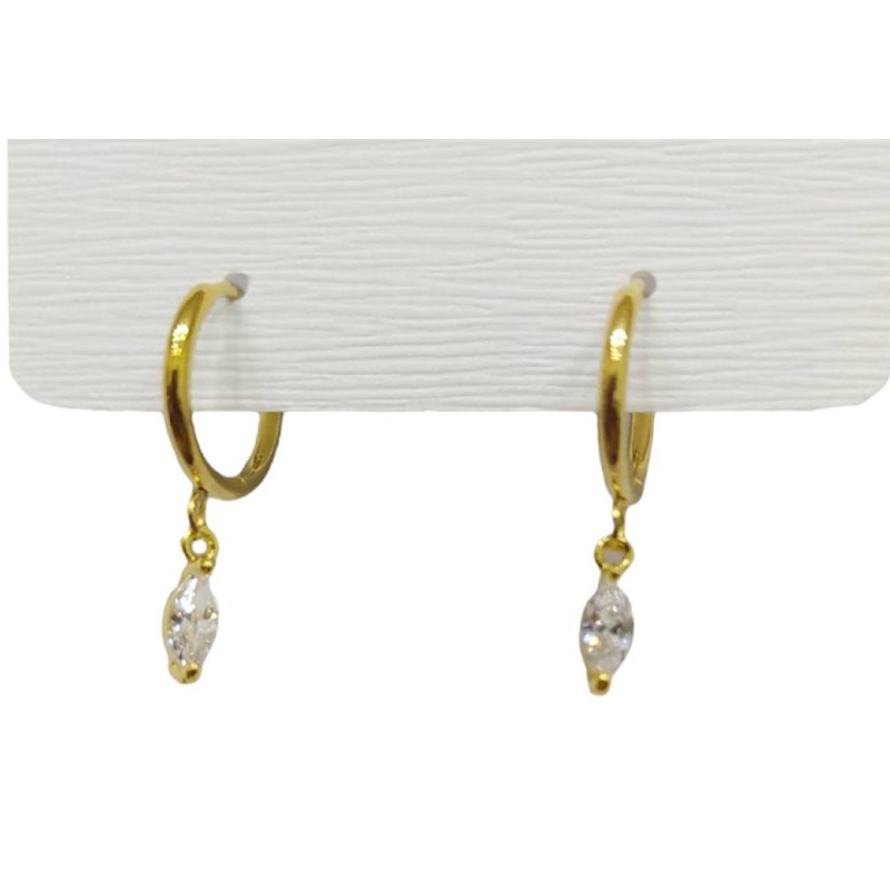 Kostibas 3113-771X7, Σκουλαρίκια, Zircon Ατσάλι, Χρυσό 