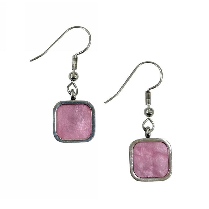 Kostibas 3013-953AR, Σκουλαρίκια, Ατσάλι, Ασημί/Ροζ