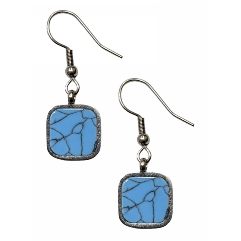 Kostibas 3013-953AD, Σκουλαρίκια, Ατσάλι, Ασημί/Γσλάζιο