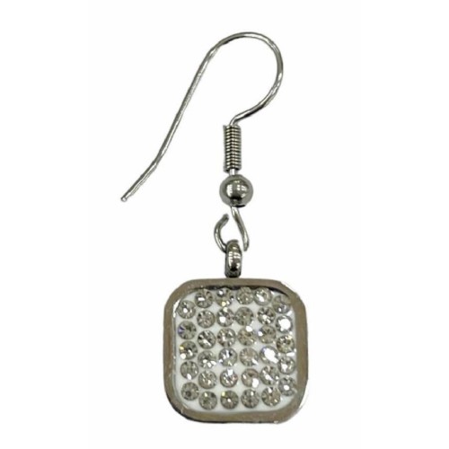 Kostibas 3013-953A1, Σκουλαρίκια, Ατσάλι, Ασημί με Στρας