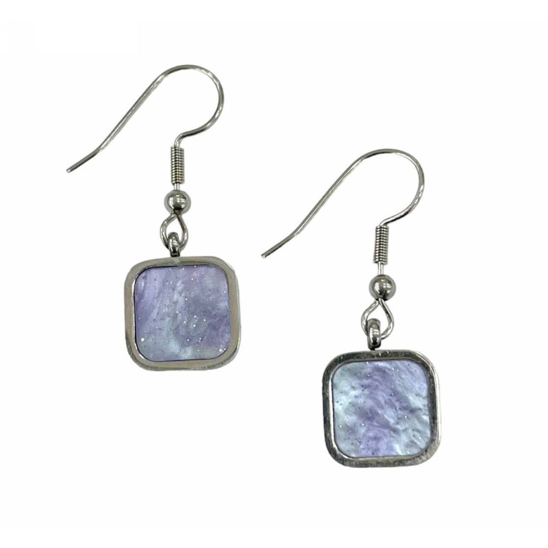 Kostibas 3013-953A4, Σκουλαρίκια, Ατσάλι, Ασημί με πολύχρωμη πέτρα