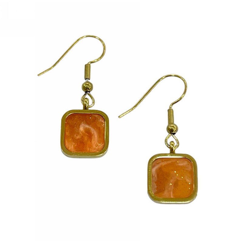 Kostibas 3013-953XW, Σκουλαρίκια, Ατσάλι, Χρυσό/Πορτοκαλί