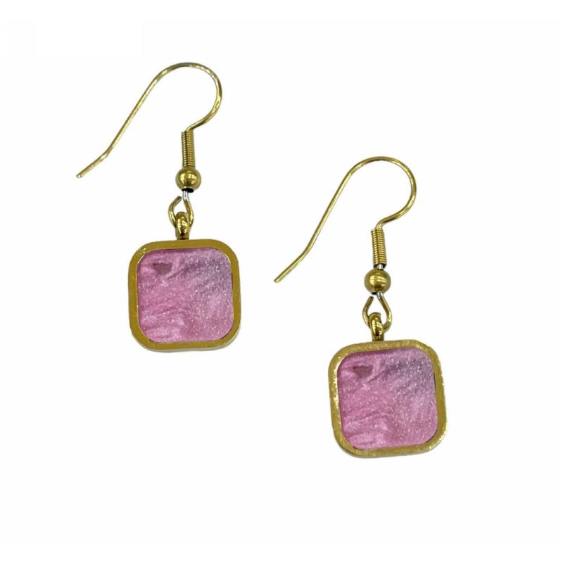 Kostibas 3013-953XR, Σκουλαρίκια, Ατσάλι, Χρυσό/Μωβ