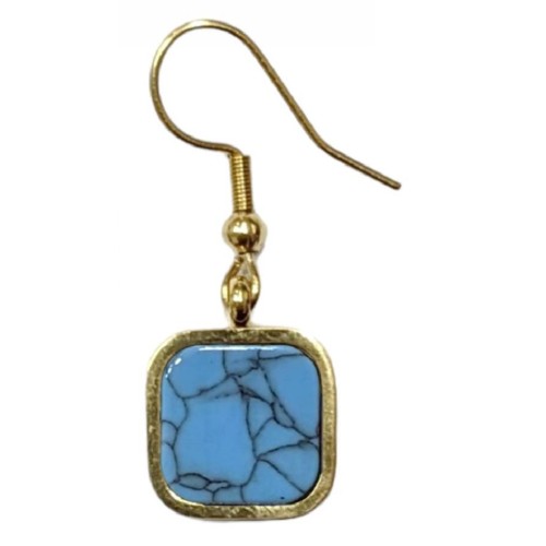 Kostibas 3013-953XD, Σκουλαρίκια, Ατσάλι, Χρυσό/Γαλάζιο