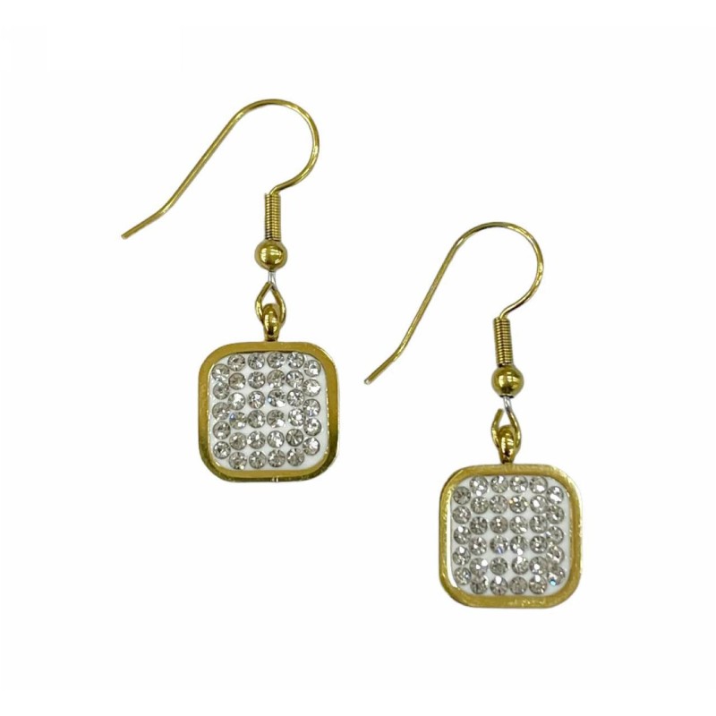 Kostibas 3013-953X1, Σκουλαρίκια, Ατσάλι, Χρυσό Με Στρας