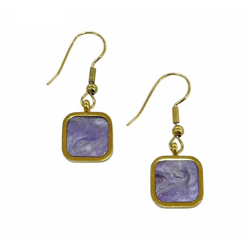 Kostibas 3013-953X4, Σκουλαρίκια, Ατσάλι, Χρυσό με πολύχρωμη πέτρα