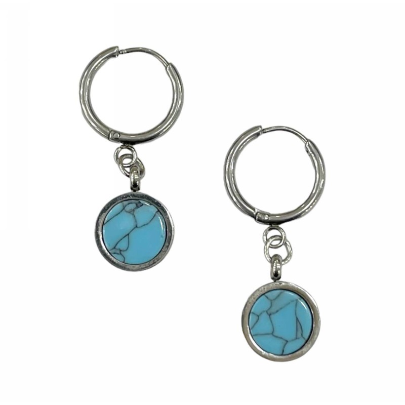 Kostibas 3113-713AD, Σκουλαρίκια, Κρίκοι, Ατσάλι, Γαλάζιο