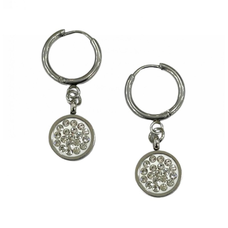 Kostibas 3113-713A1, Σκουλαρίκια, Κρίκοι, Ατσάλι, Ασημί/Λευκό