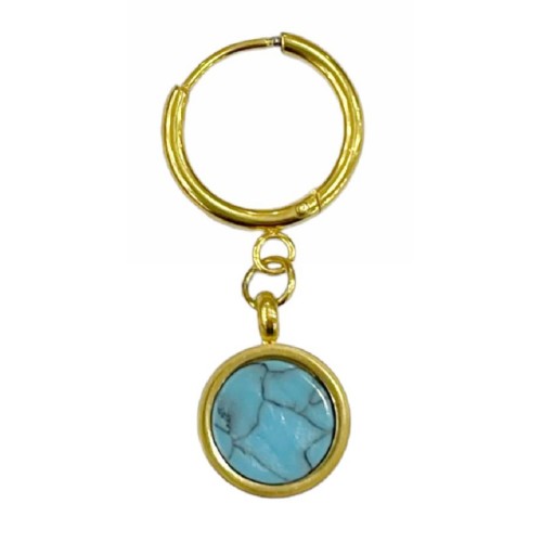 Kostibas 3113-713XD, Σκουλαρίκια, Κρίκοι, Ατσάλι, Χρυσό/Γαλάζιο