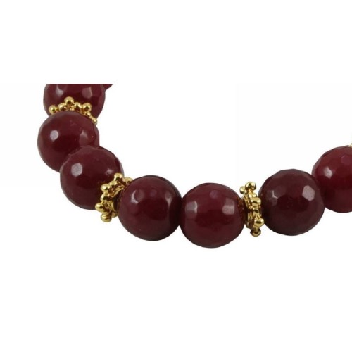 Kostibas 1525-814U, Βραχιόλι, Ημιπολύτιμο, Με πέτρα, Μπορντώ