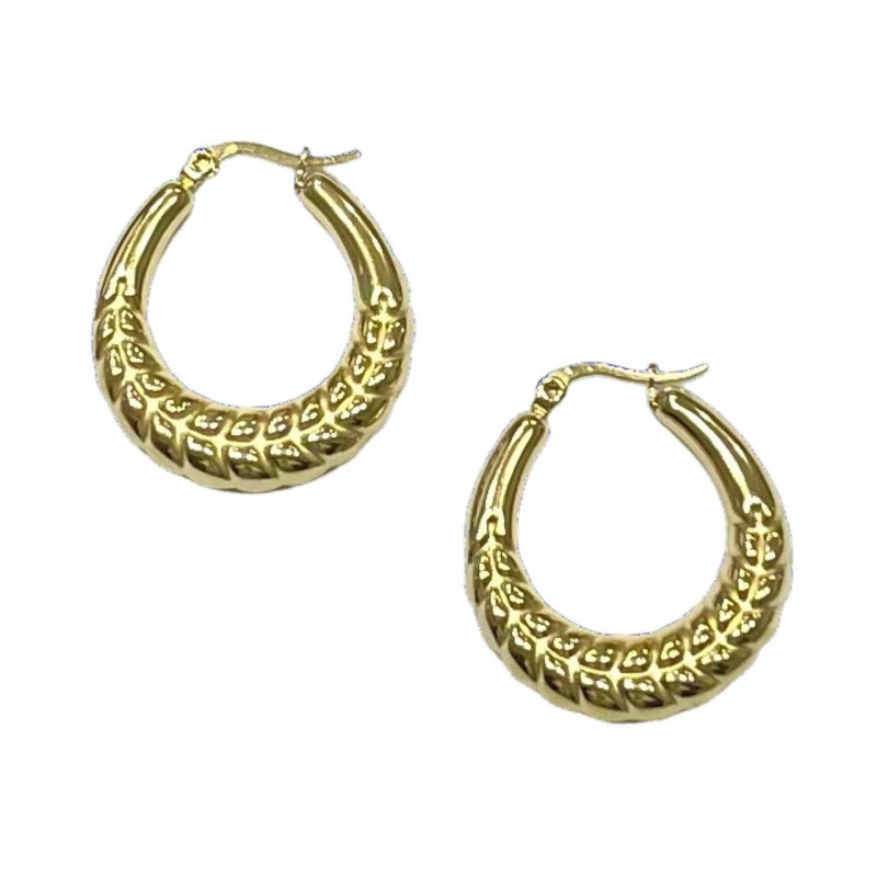 Kostibas 3113-652XF, Σκουλαρίκια, Κρίκοι, Ατσάλι, Χρυσό 