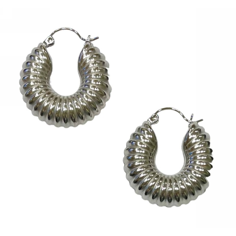 Kostibas 3113-651AF, Σκουλαρίκια, Κρίκοι, Ατσάλι, Ασημί