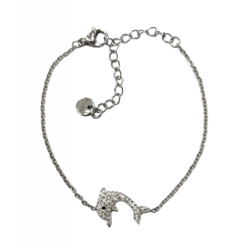 Kostibas 1513-889A1, Βραχιόλι, Ατσάλι, Με μοτίφ δελφίνι, Λευκό