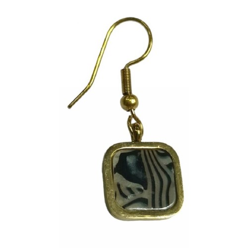 Kostibas 3013-953X6, Σκουλαρίκια, Ατσάλι, Χρυσό με πολύχρωμη πέτρα