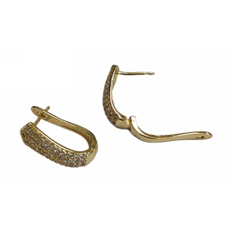 Kostibas 3012-94238, Σκουλαρίκια, Μεταλλικά, Με στρας, Χρυσό