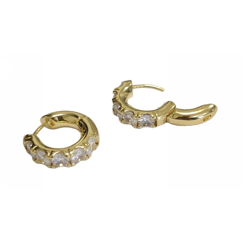Kostibas 3012-94219, Σκουλαρίκια, Μεταλλικά, Με στρας, Χρυσό
