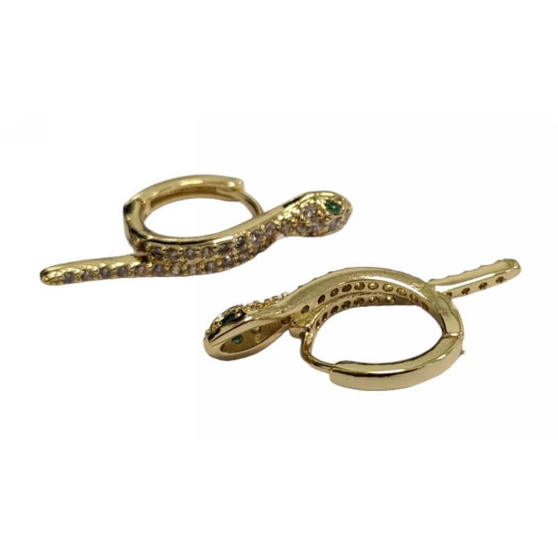 Kostibas 3012-94229, Σκουλαρίκια, Μεταλλικά, Φίδι, Με στρας, Χρυσό 