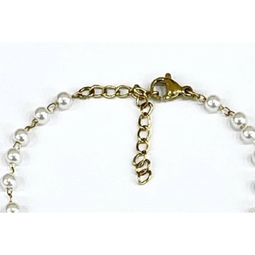 Kostibas 1513-714X4, Βραχιόλι, Ατσάλι, Με πέρλα, Χρυσό