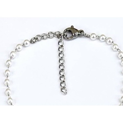 Kostibas 1513-714A3, Βραχιόλι, Ατσάλι, Με πέρλα, ΤΕ, Λευκό