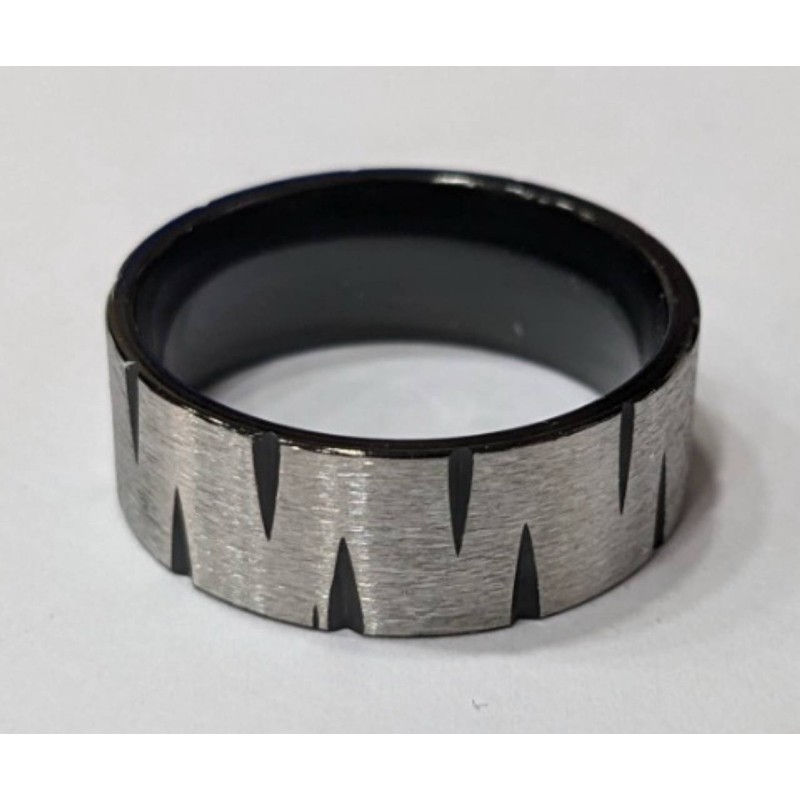 Kostibas 2513-521, Δαχτυλίδι, Ατσάλι, Ασημί/Μαύρο