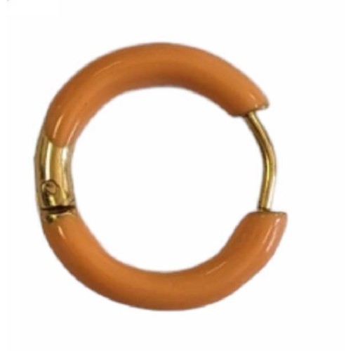 Kostibas 3113-819XQ, Σκουλαρίκια κρίκοι, Ατσάλι, Με σμάλτο, Κάμελ