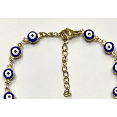 Kostibas 1513-711XB, Βραχιόλι, Ατσάλι, Με μάτια μπλε, Χρυσό