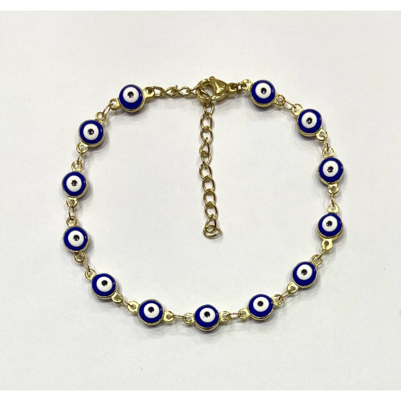 Kostibas 1513-711XB, Βραχιόλι, Ατσάλι, Με μάτια μπλε, Χρυσό