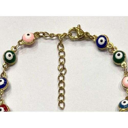 Kostibas 1513-711XO, Βραχιόλι, Ατσάλι, Με μάτια πολύχρωμα, ΤΕ, Χρυσό