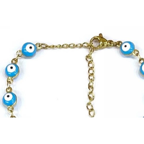 Kostibas 1513-711XC, Βραχιόλι, Ατσάλι, ΤΕ, Με μάτια γαλάζια, Χρυσό