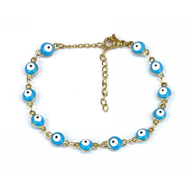 Kostibas 1513-711XC, Βραχιόλι, Ατσάλι, ΤΕ, Με μάτια γαλάζια, Χρυσό