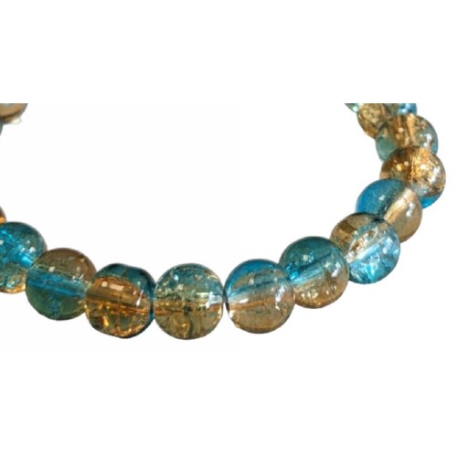 Kostibas 1523-15151, Βραχιόλι, Κρύσταλλο, Θαλασσί/Κίτρινο