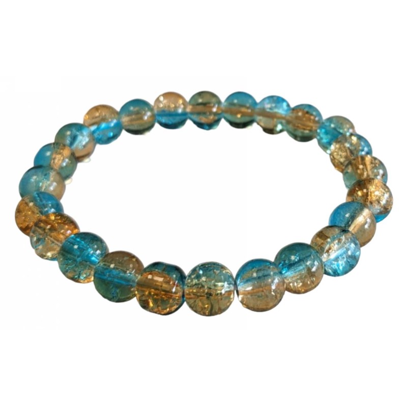 Kostibas 1523-15151, Βραχιόλι, Κρύσταλλο, Θαλασσί/Κίτρινο