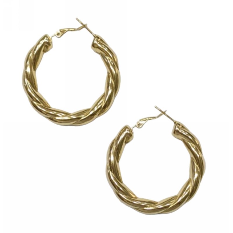 Kostibas 3113-883XH, Σκουλαρίκια κρίκοι, Ατσάλι, Χρυσό