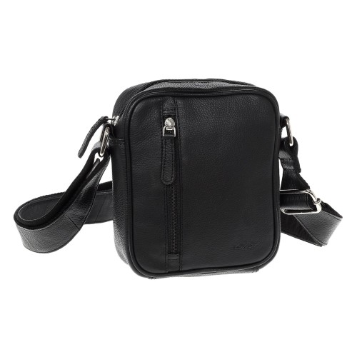 Lavor 1-42, Τσαντάκι ανδρικό, Δερμάτινο, Μαύρο