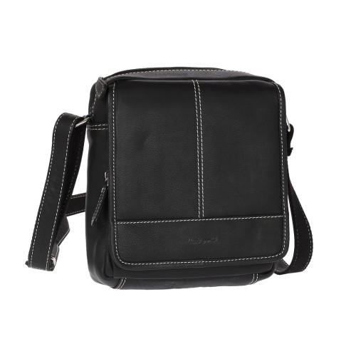 Lavor 1-31, Τσαντάκι ανδρικό, Δερμάτινο, Μαύρο