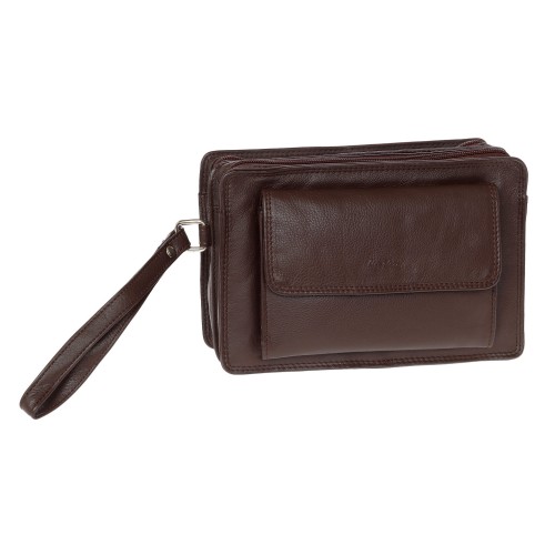 Lavor 1-39, Τσαντάκι Χειρός, Δέρμα, Καφέ