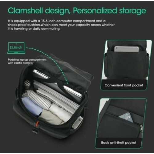 Tigernu T-B9023, Σακίδιο Πλάτης, Ύφασμα, Μαύρο