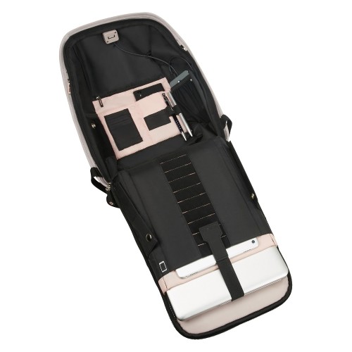 Samsonite 130109-1830 Securipak S, Laptop Backpack, Σακίδιο 14,1 inch Πλάτης, Ύφασμα, Μπεζ