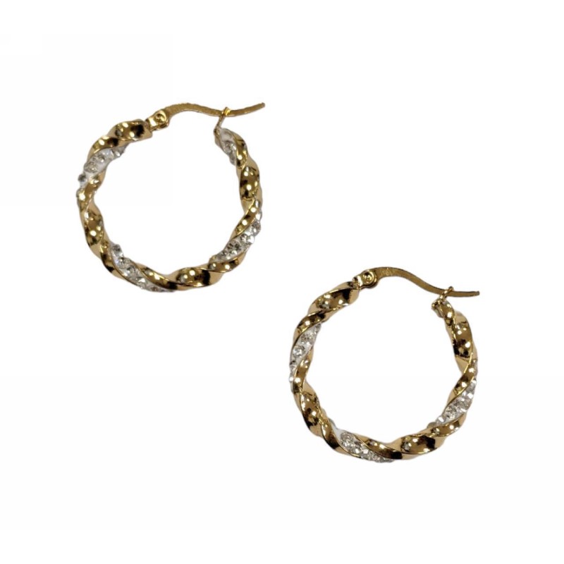 Kostibas 3113-639XE, Σκουλαρίκια κρίκοι, Ατσάλι, Χρυσό