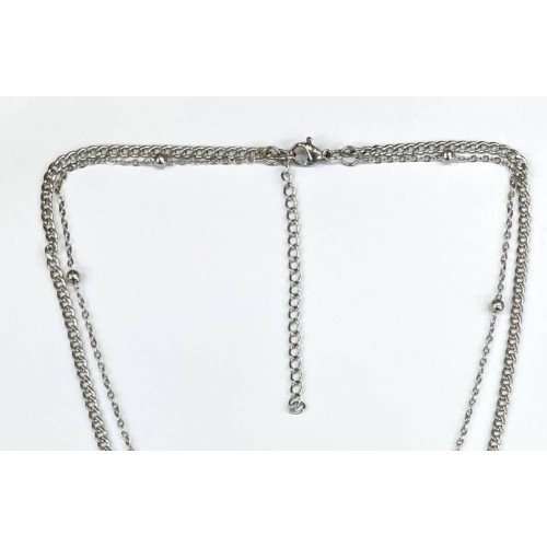 Kostibas 1013-882A4, Κολιέ, Ατσάλι μιξ, Ασημί