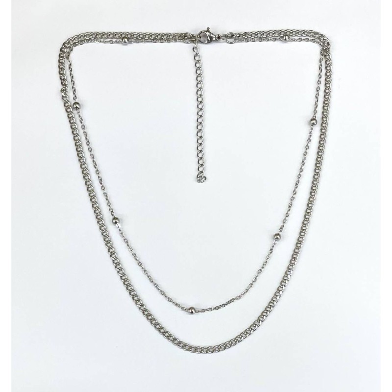 Kostibas 1013-882A4, Κολιέ, Ατσάλι μιξ, Ασημί