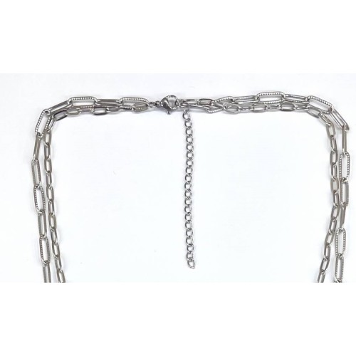 Kostibas 1013-882A2, Κολιέ, Ατσάλι μιξ, Ασημί