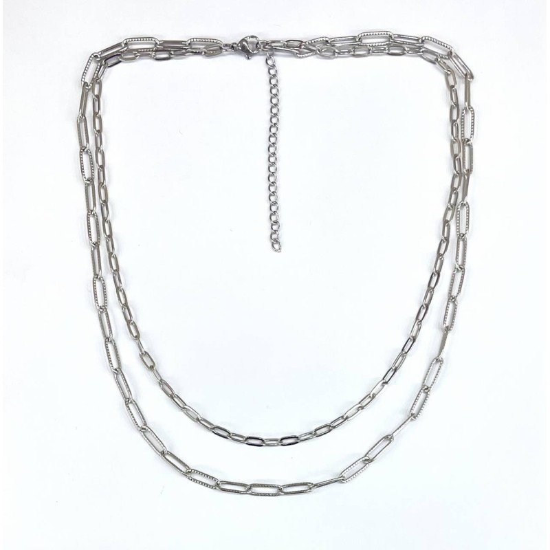 Kostibas 1013-882A2, Κολιέ, Ατσάλι μιξ, Ασημί