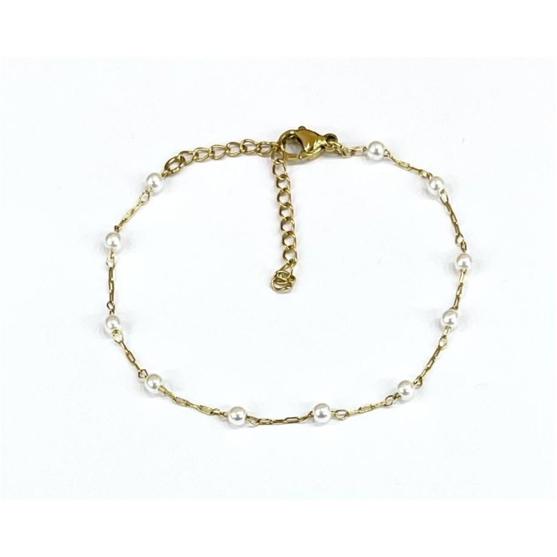 Kostibas 1513-713X, Βραχιόλι, Ατσάλι, Με περλα, Χρυσό