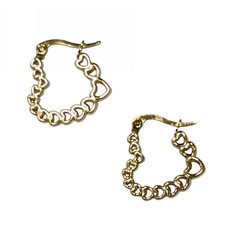 Kostibas 3113-833X, Σκουλαρίκια κρίκοι, Ατσάλι, Χρυσό