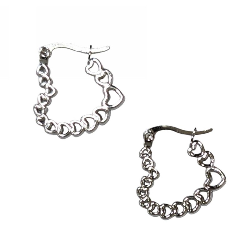 Kostibas 3113-833A, Σκουλαρίκια κρίκοι, Ατσάλι, Ασημί