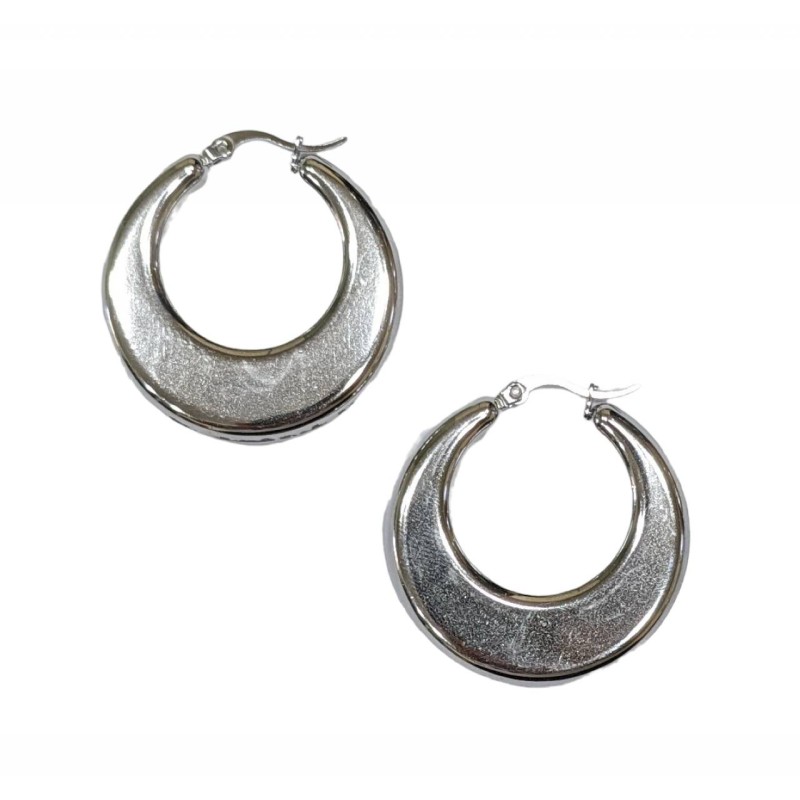 Kostibas 3113-868AG, Σκουλαρίκια κρίκοι, Ατσάλι, Ασημί