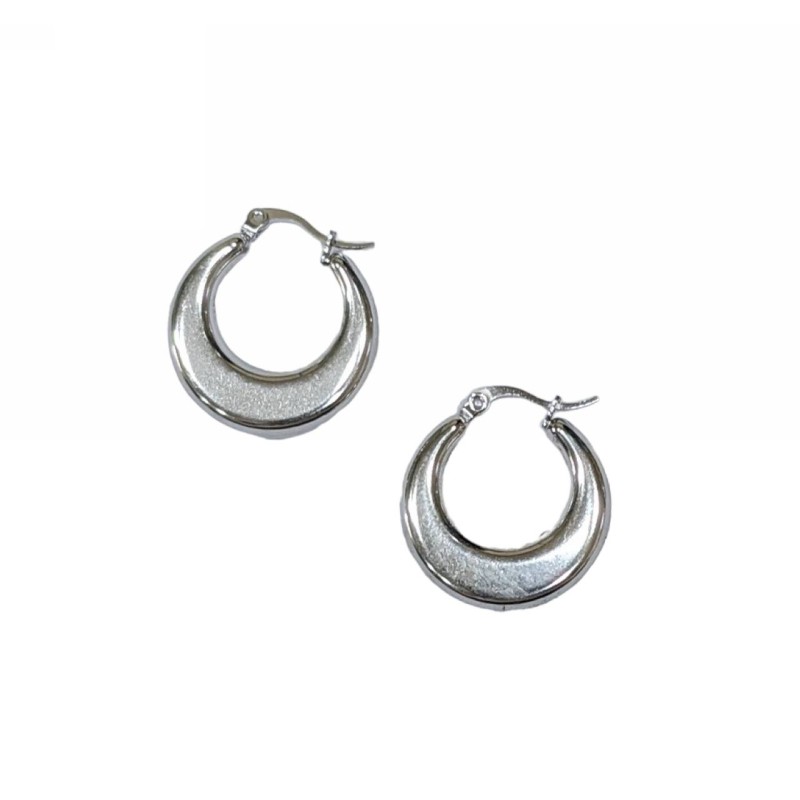 Kostibas 3113-868AE, Σκουλαρίκια κρίκοι, Ατσάλι, Ασημί