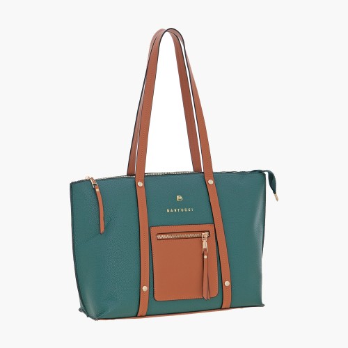 Bartuggi 718-5213, Τσάντα, Ώμου/Καρπού, Δερματίνη, Πετρόλ